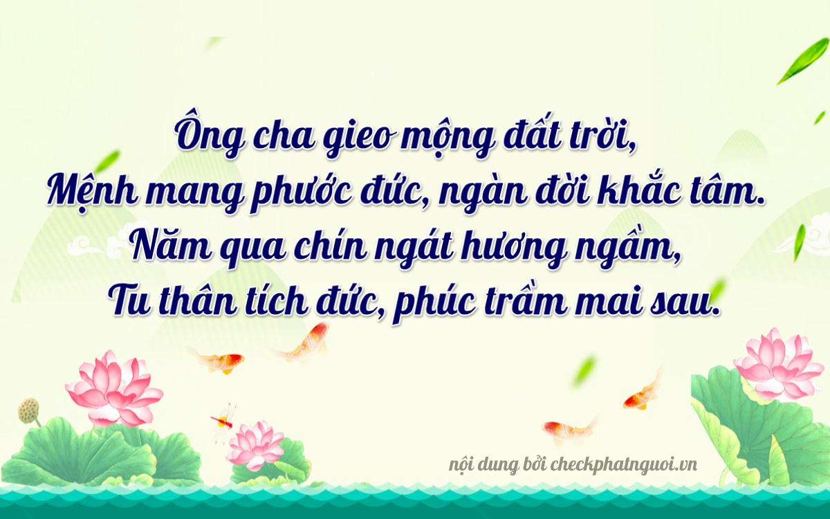 Bài thơ ý nghĩa cho <b>biển số 60F1-27999</b> tại website checkphatnguoi.vn