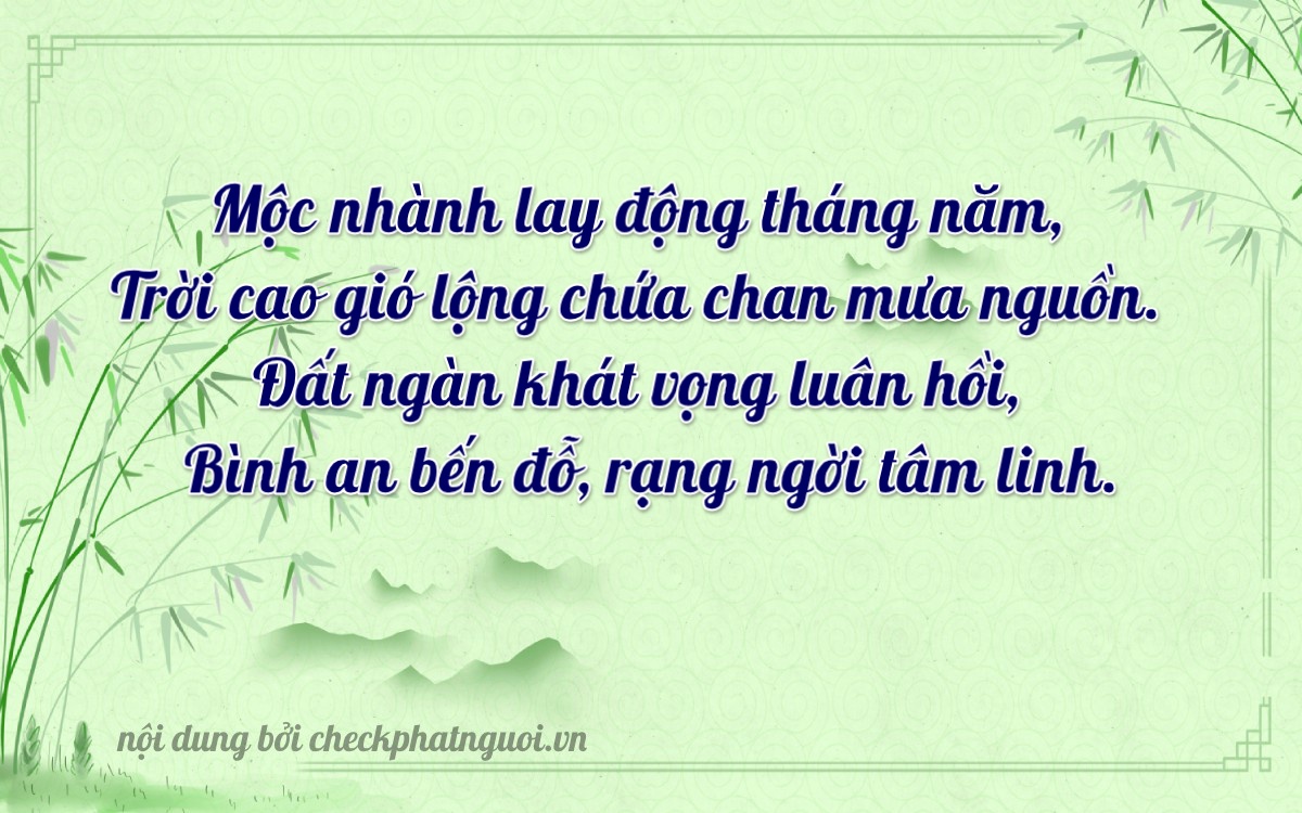 Bài thơ ý nghĩa cho <b>biển số 60F1-58199</b> tại website checkphatnguoi.vn