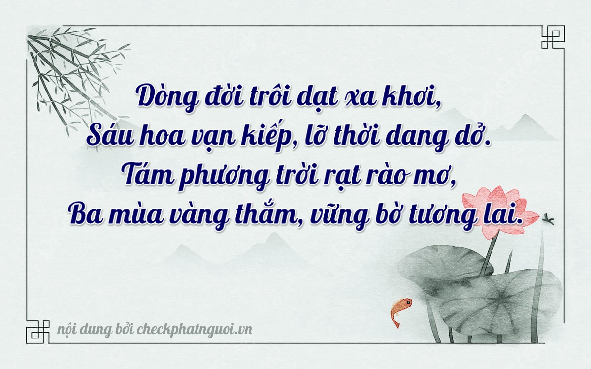 Bài thơ ý nghĩa cho <b>biển số 60F2-16839</b> tại website checkphatnguoi.vn