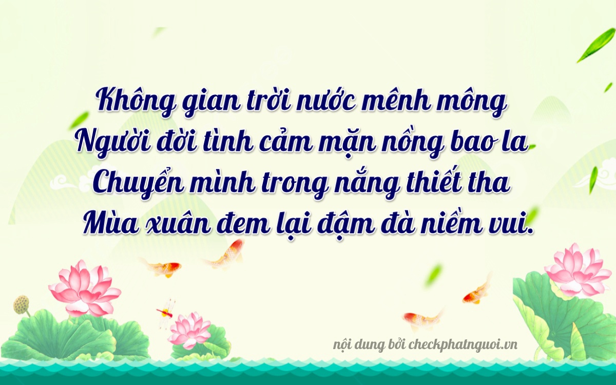 Bài thơ ý nghĩa cho <b>biển số 60F3-00292</b> tại website checkphatnguoi.vn