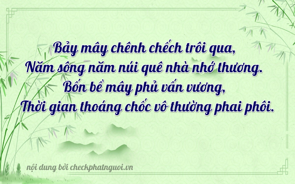 Bài thơ ý nghĩa cho <b>biển số 60F3-07545</b> tại website checkphatnguoi.vn