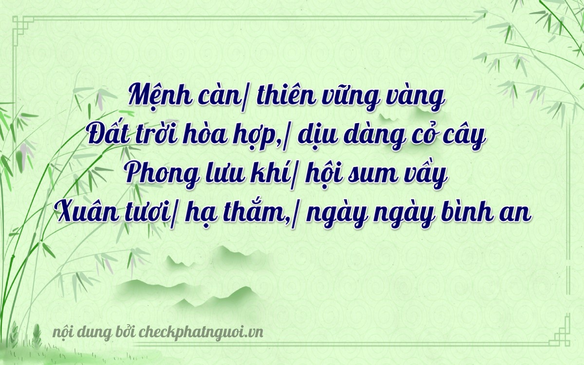 Bài thơ ý nghĩa cho <b>biển số 60F3-19371</b> tại website checkphatnguoi.vn