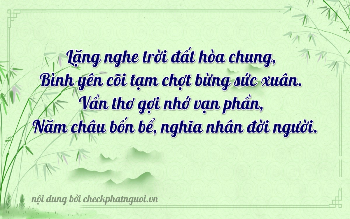 Bài thơ ý nghĩa cho <b>biển số 60F3-74502</b> tại website checkphatnguoi.vn