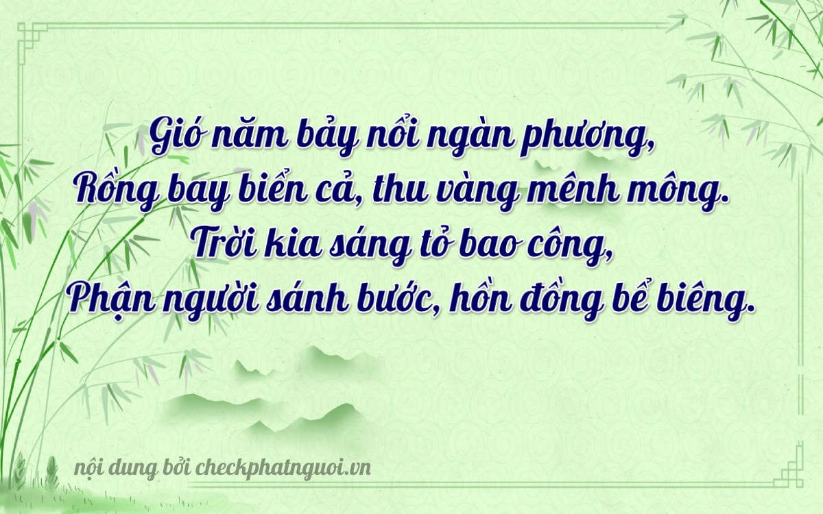 Bài thơ ý nghĩa cho <b>biển số 60F4-05365</b> tại website checkphatnguoi.vn
