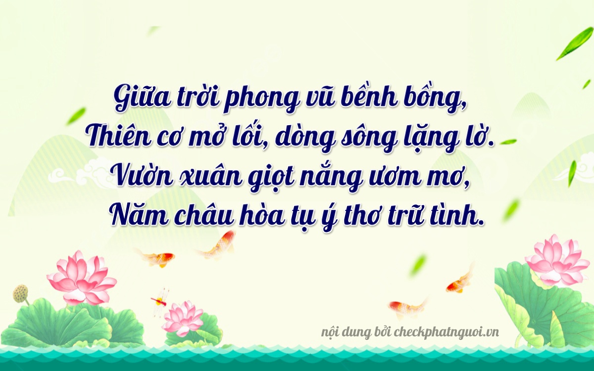 Bài thơ ý nghĩa cho <b>biển số 60F4-05824</b> tại website checkphatnguoi.vn