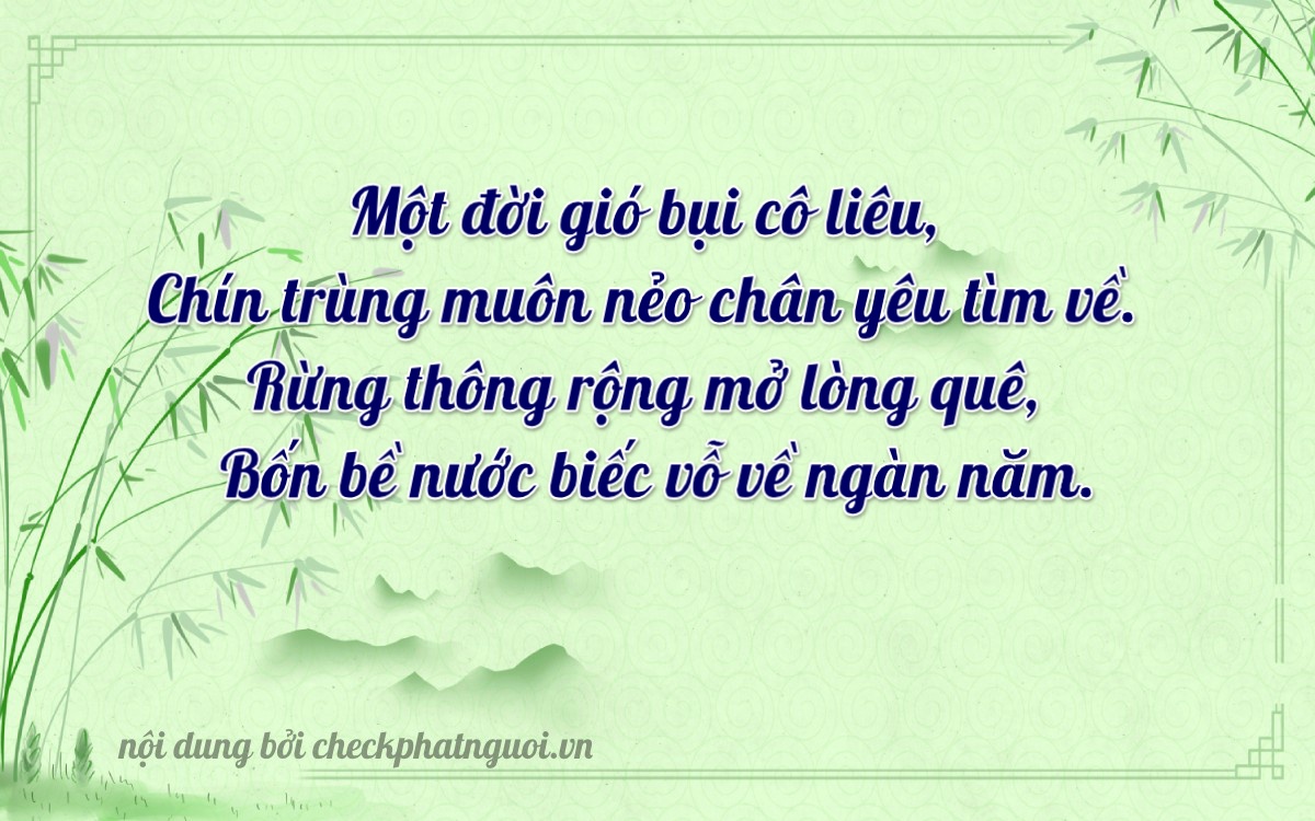 Bài thơ ý nghĩa cho <b>biển số 60F4-09041</b> tại website checkphatnguoi.vn