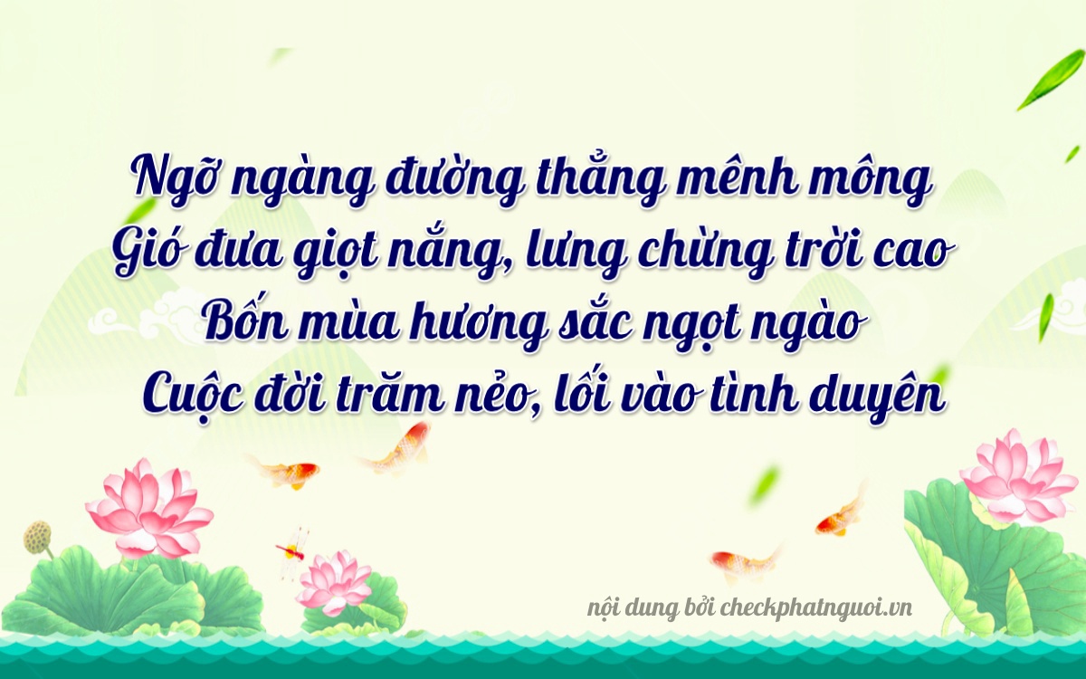 Bài thơ ý nghĩa cho <b>biển số 60F4-14396</b> tại website checkphatnguoi.vn