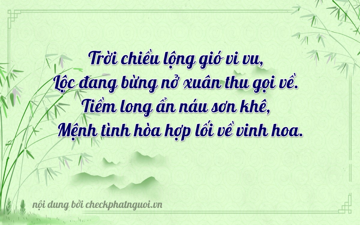 Bài thơ ý nghĩa cho <b>biển số 60F4-16274</b> tại website checkphatnguoi.vn