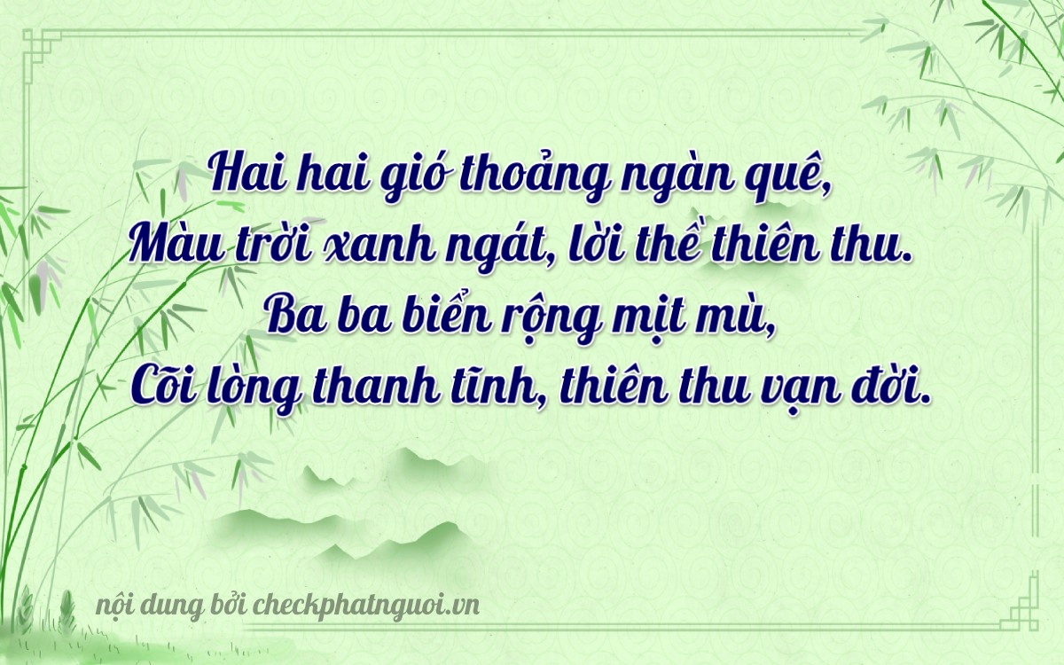 Bài thơ ý nghĩa cho <b>biển số 60F4-22133</b> tại website checkphatnguoi.vn