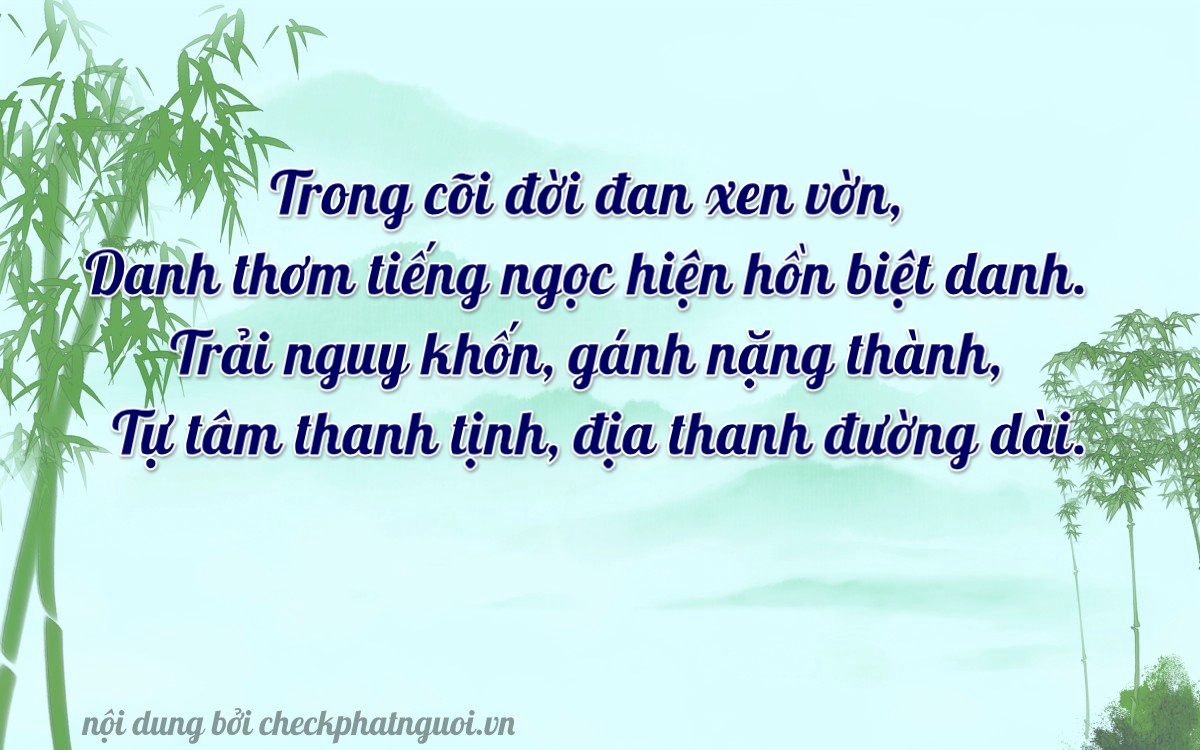 Bài thơ ý nghĩa cho <b>biển số 60F4-27630</b> tại website checkphatnguoi.vn