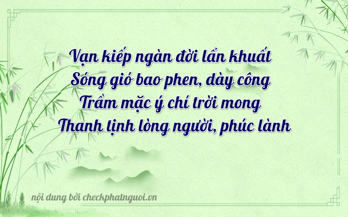 Bài thơ ý nghĩa cho <b>biển số 60F4-28271</b> tại website checkphatnguoi.vn