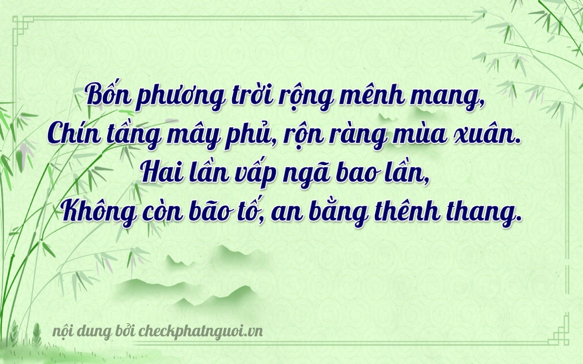 Bài thơ ý nghĩa cho <b>biển số 60F4-49204</b> tại website checkphatnguoi.vn