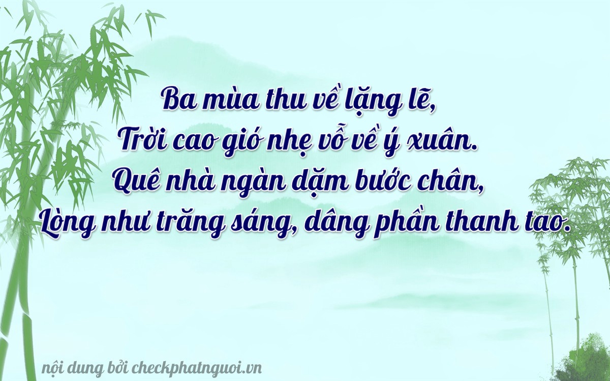Bài thơ ý nghĩa cho <b>biển số 60G1-33535</b> tại website checkphatnguoi.vn