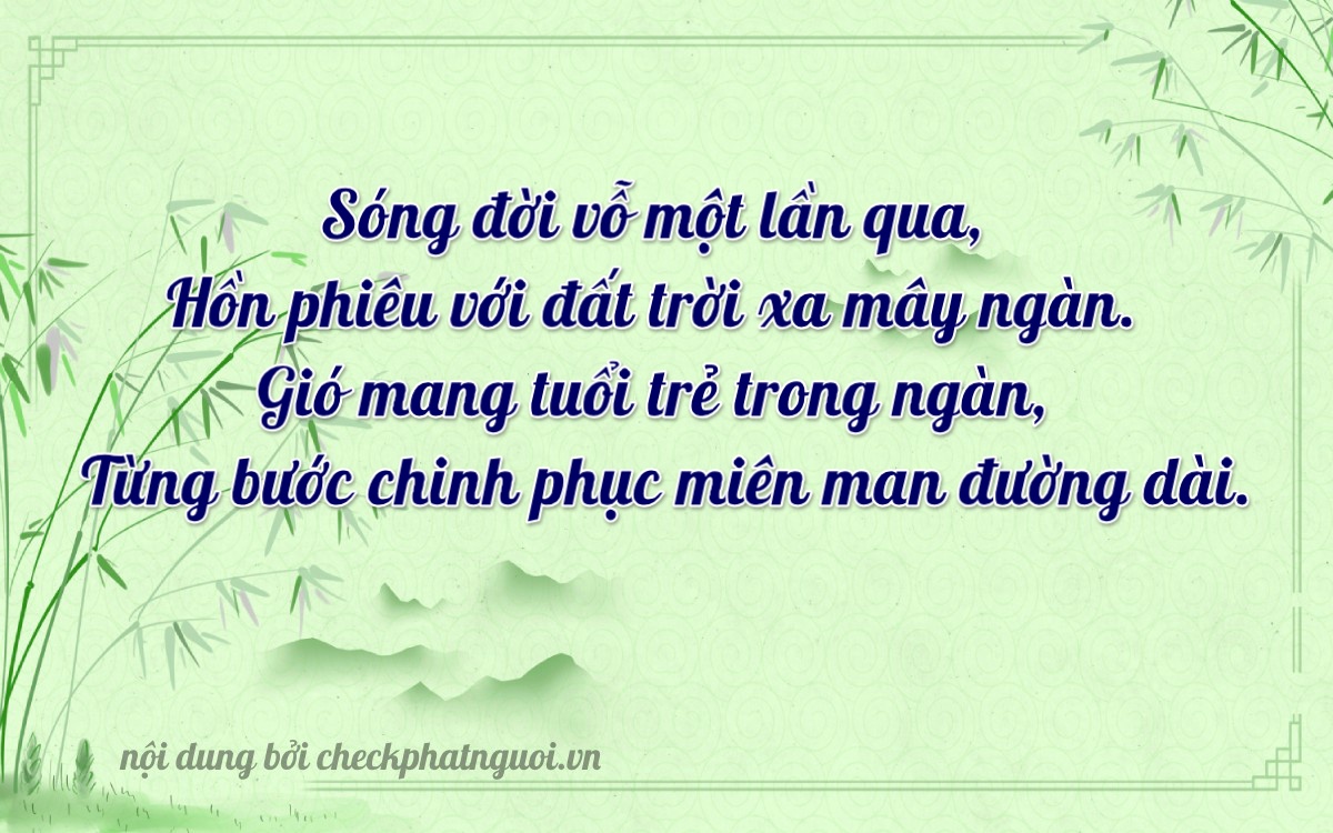 Bài thơ ý nghĩa cho <b>biển số 60H1-23117</b> tại website checkphatnguoi.vn
