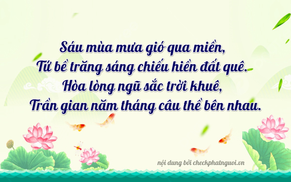 Bài thơ ý nghĩa cho <b>biển số 60H1-64205</b> tại website checkphatnguoi.vn