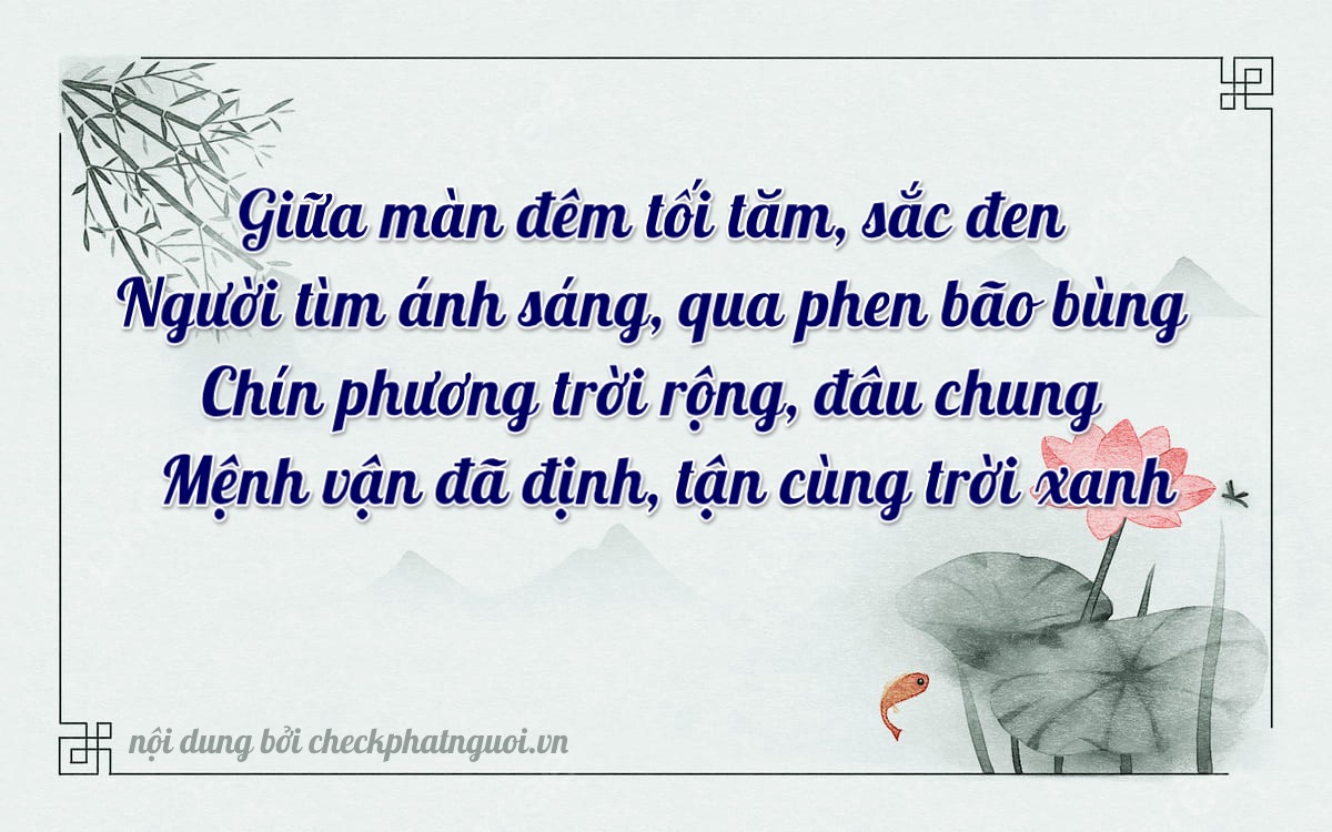 Bài thơ ý nghĩa cho <b>biển số 60H-21097</b> tại website checkphatnguoi.vn