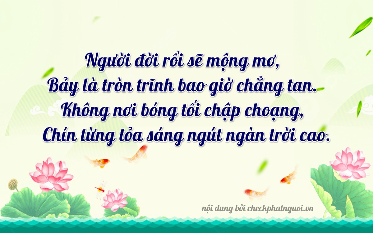 Bài thơ ý nghĩa cho <b>biển số 60H5-10709</b> tại website checkphatnguoi.vn