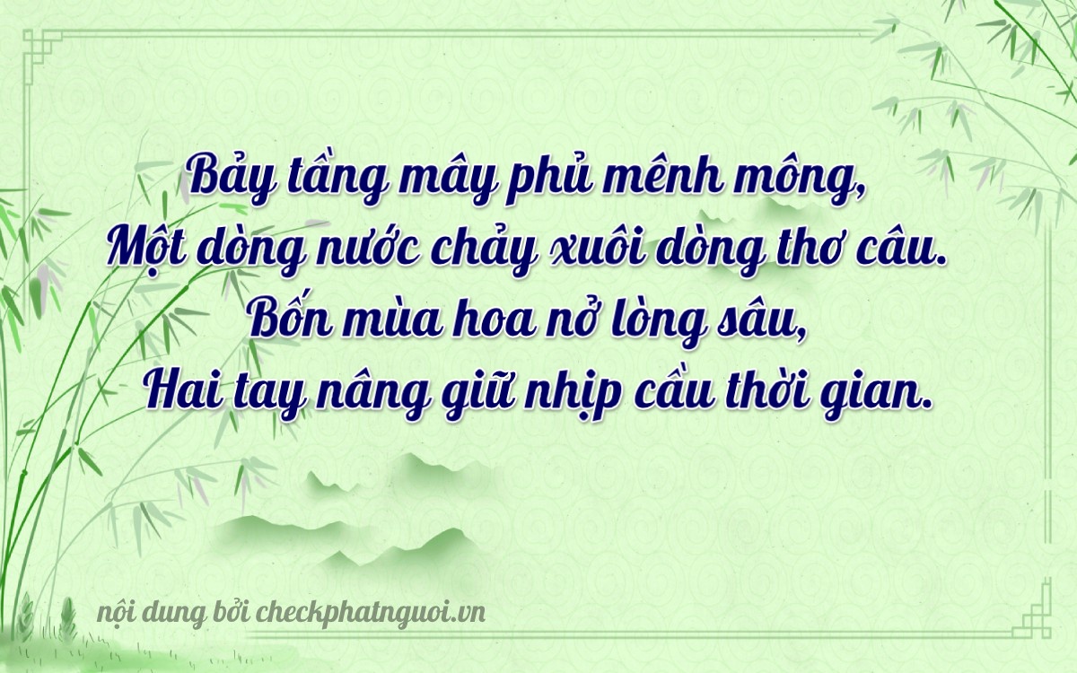 Bài thơ ý nghĩa cho <b>biển số 60H6-07142</b> tại website checkphatnguoi.vn