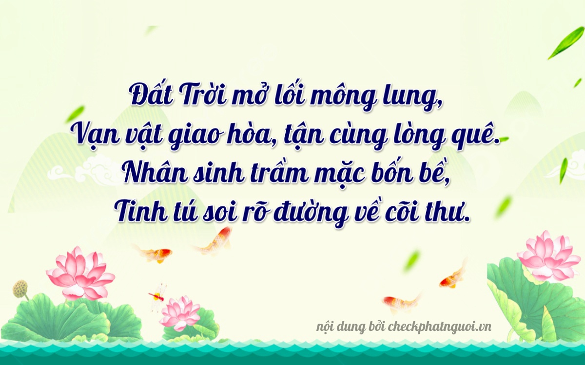 Bài thơ ý nghĩa cho <b>biển số 60K-00181</b> tại website checkphatnguoi.vn