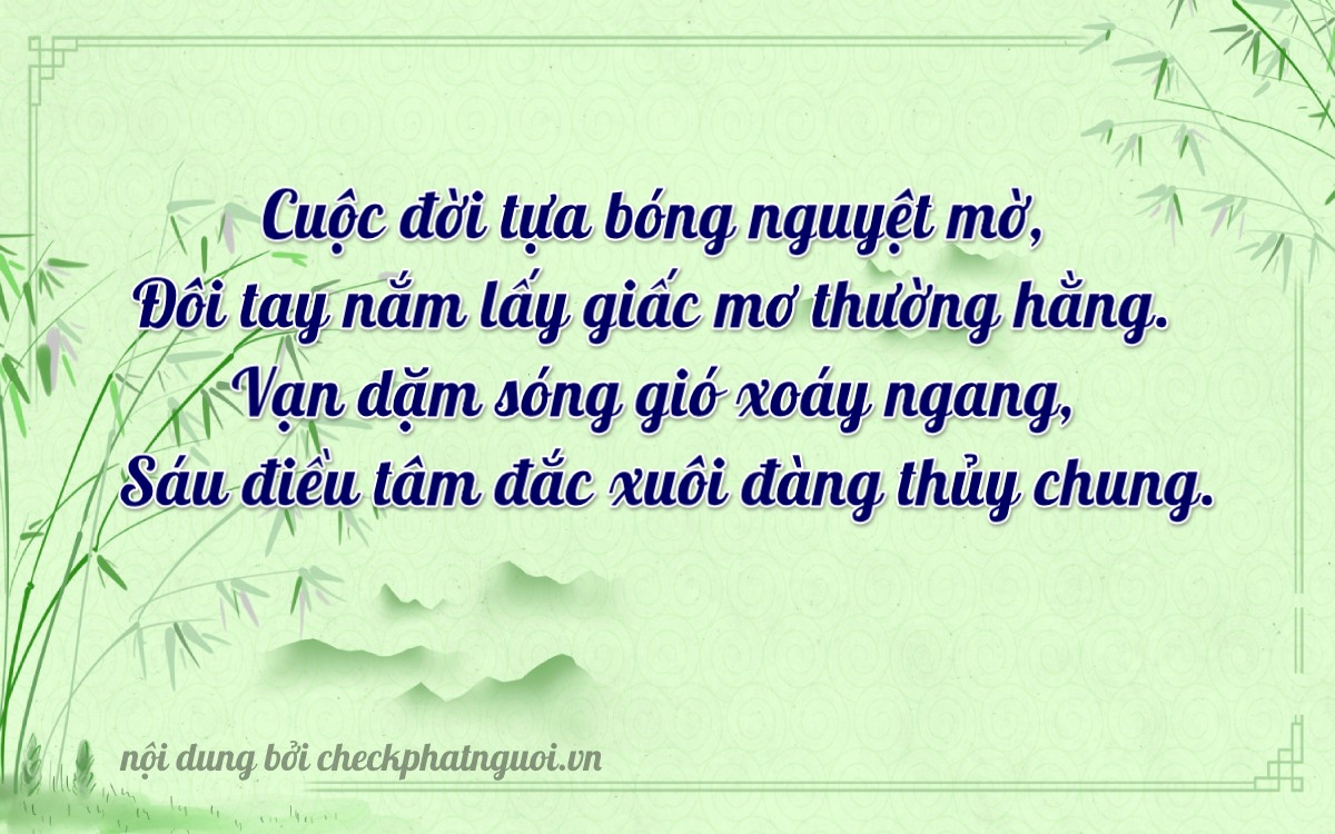 Bài thơ ý nghĩa cho <b>biển số 60K-10266</b> tại website checkphatnguoi.vn
