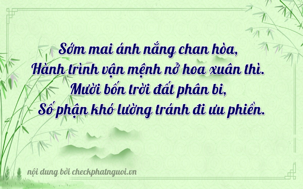 Bài thơ ý nghĩa cho <b>biển số 60K-33144</b> tại website checkphatnguoi.vn