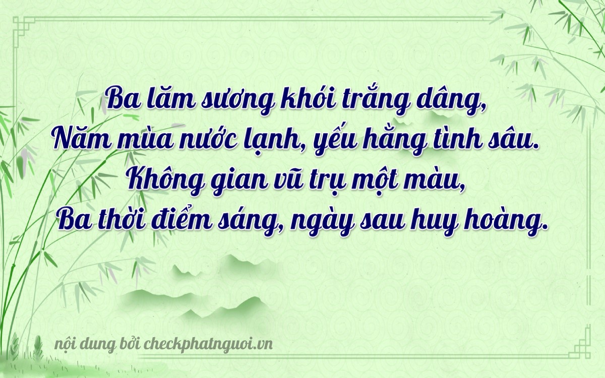 Bài thơ ý nghĩa cho <b>biển số 60K-35053</b> tại website checkphatnguoi.vn