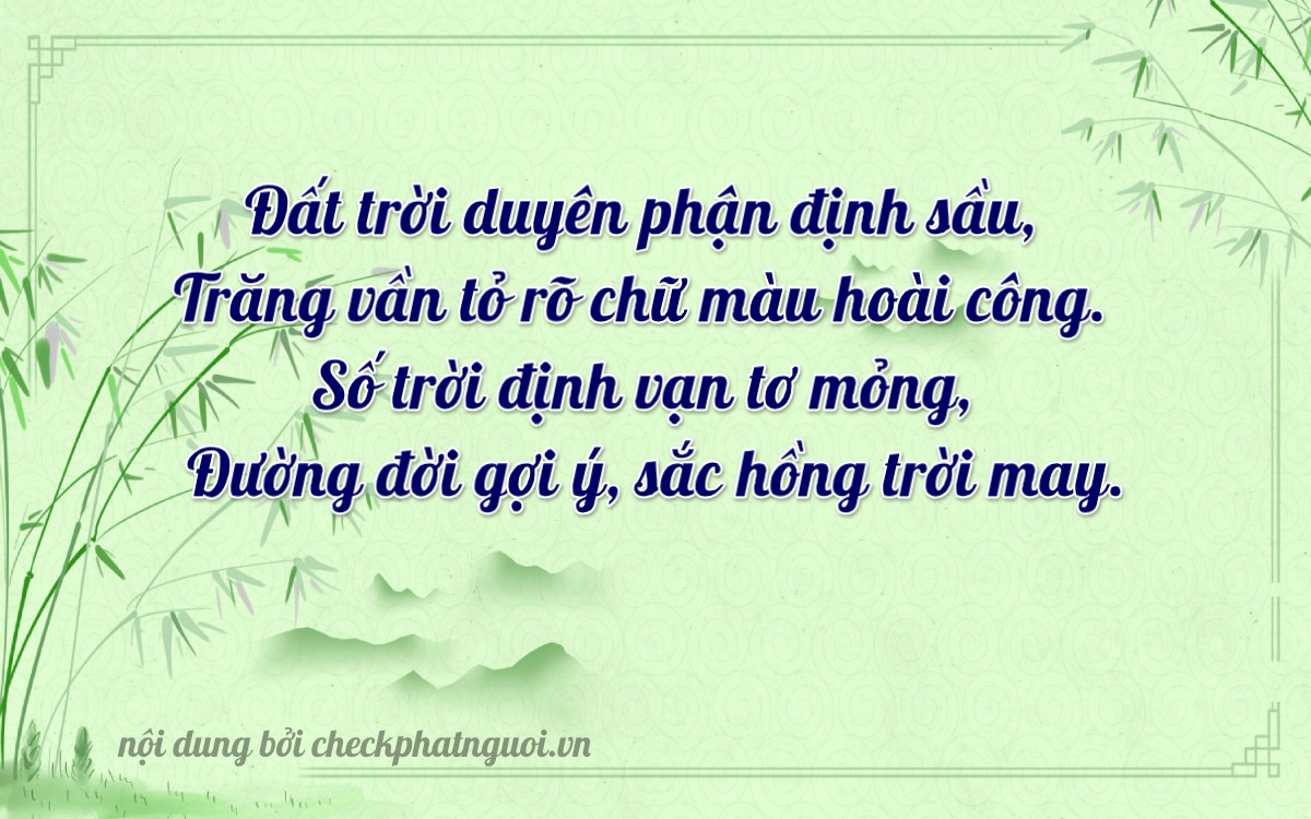 Bài thơ ý nghĩa cho <b>biển số 60K-44504</b> tại website checkphatnguoi.vn