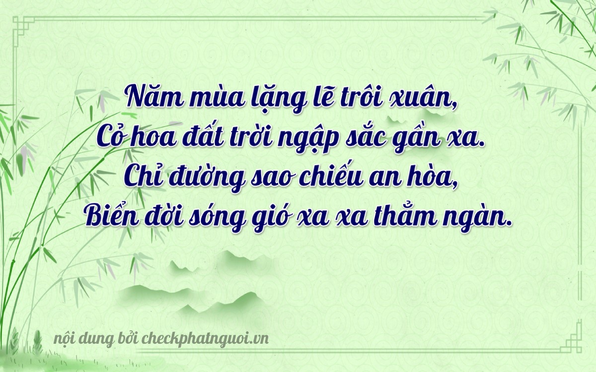 Bài thơ ý nghĩa cho <b>biển số 60K-50691</b> tại website checkphatnguoi.vn