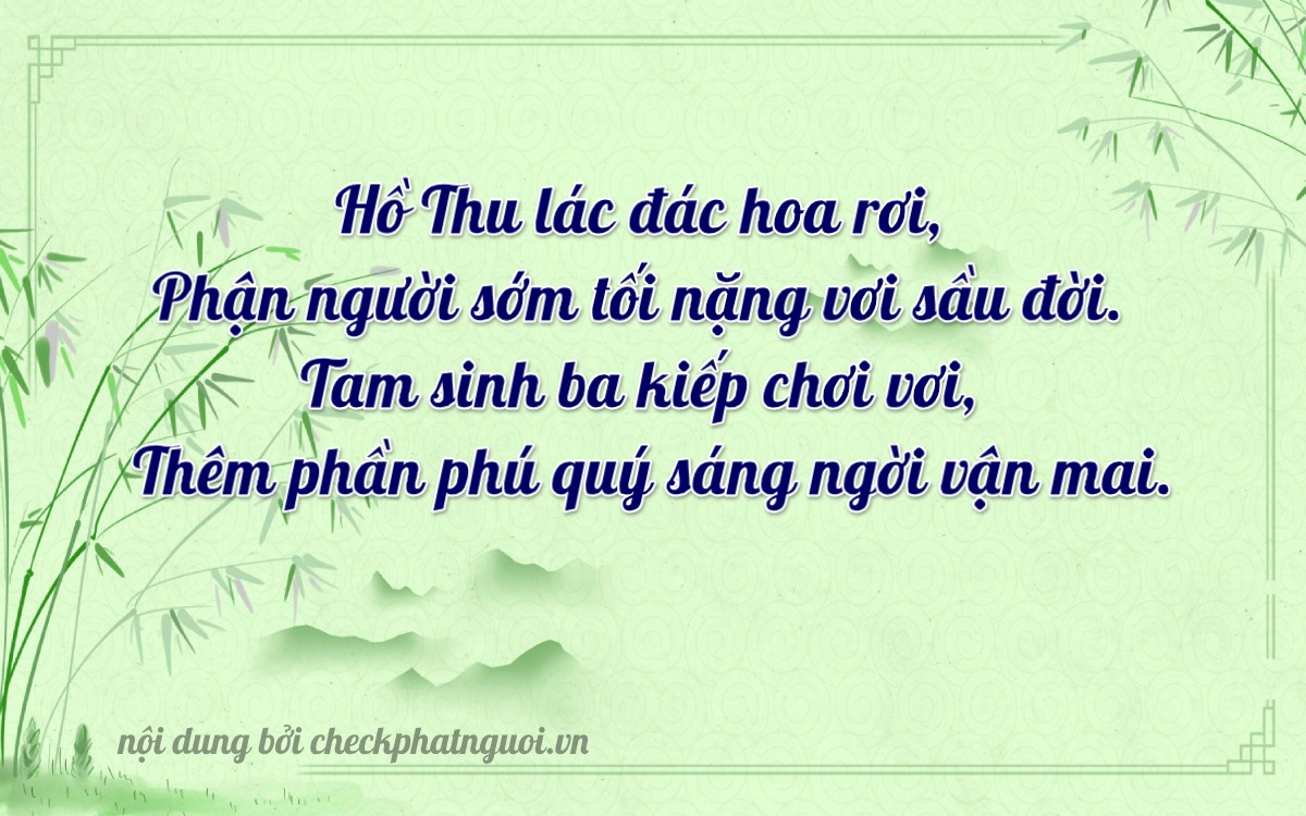 Bài thơ ý nghĩa cho <b>biển số 60K-52818</b> tại website checkphatnguoi.vn