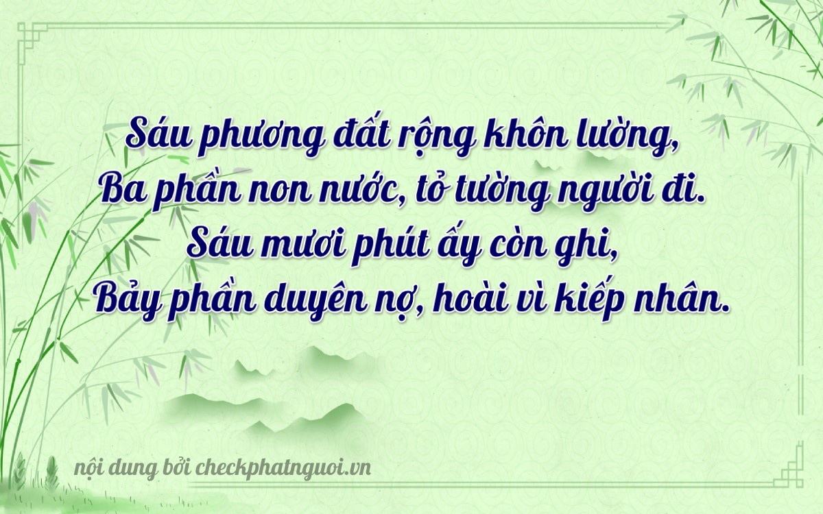 Bài thơ ý nghĩa cho <b>biển số 60K-63667</b> tại website checkphatnguoi.vn
