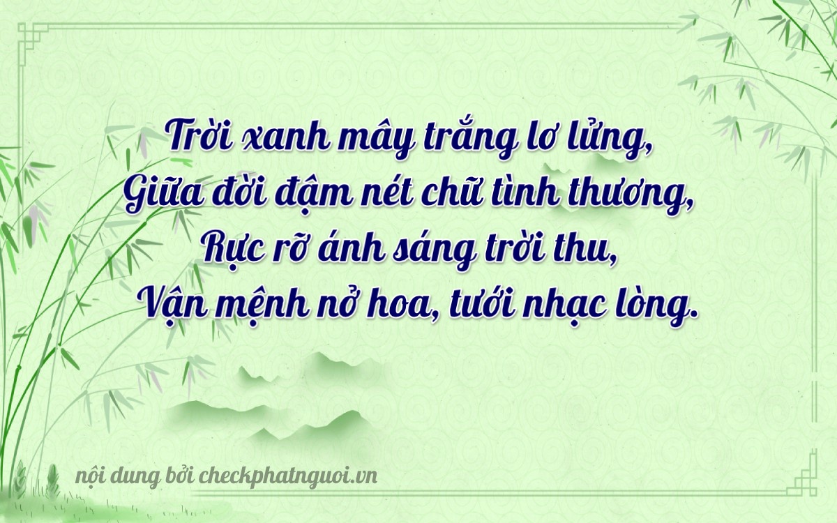 Bài thơ ý nghĩa cho <b>biển số 60K-71246</b> tại website checkphatnguoi.vn