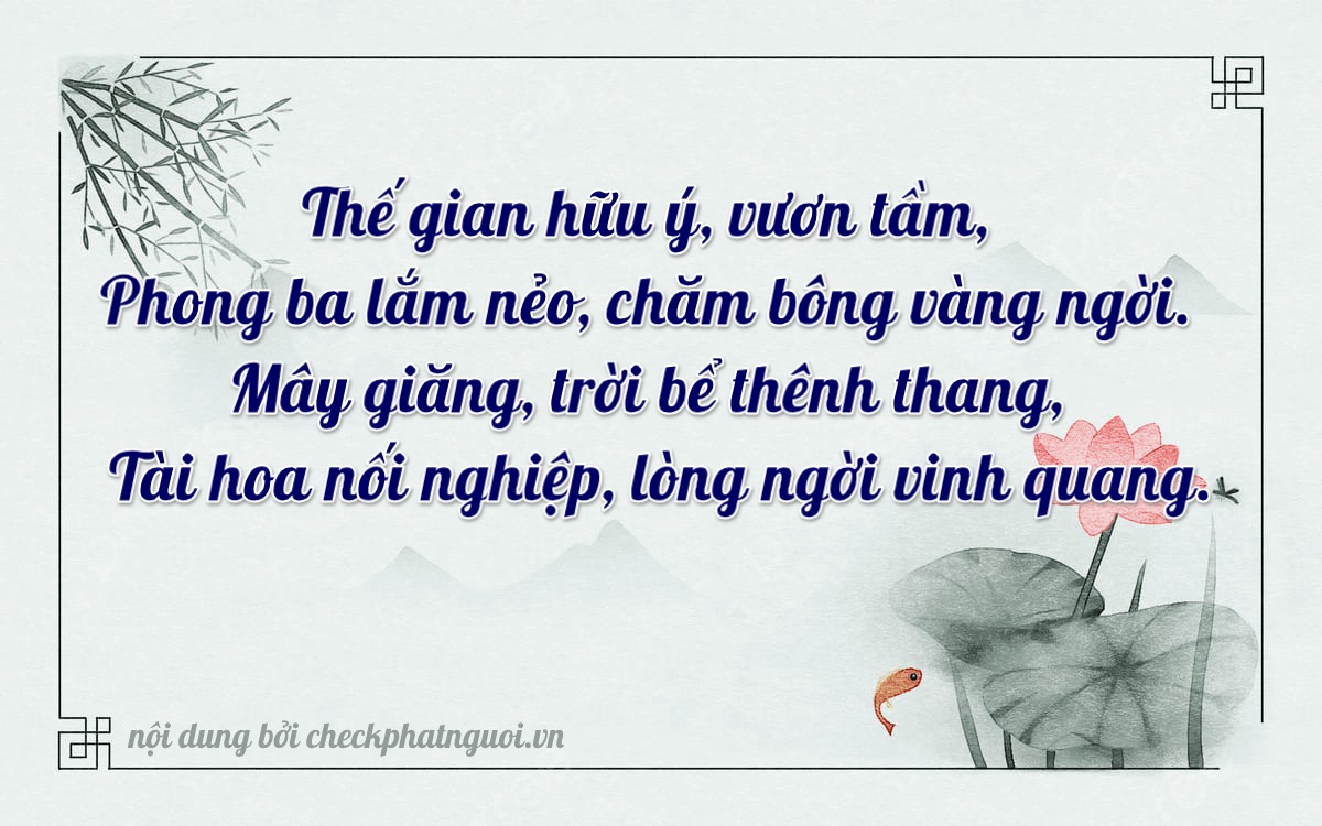 Bài thơ ý nghĩa cho <b>biển số 60U6-27968</b> tại website checkphatnguoi.vn