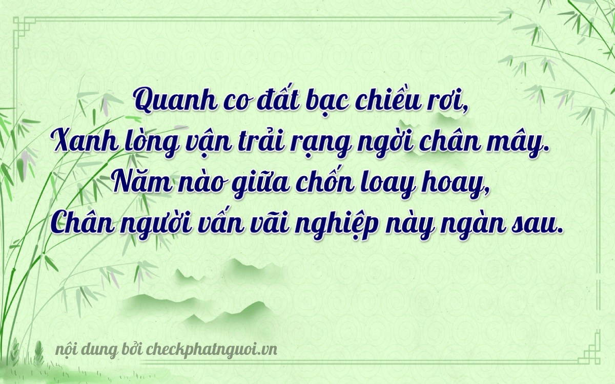 Bài thơ ý nghĩa cho <b>biển số 60X-49556</b> tại website checkphatnguoi.vn