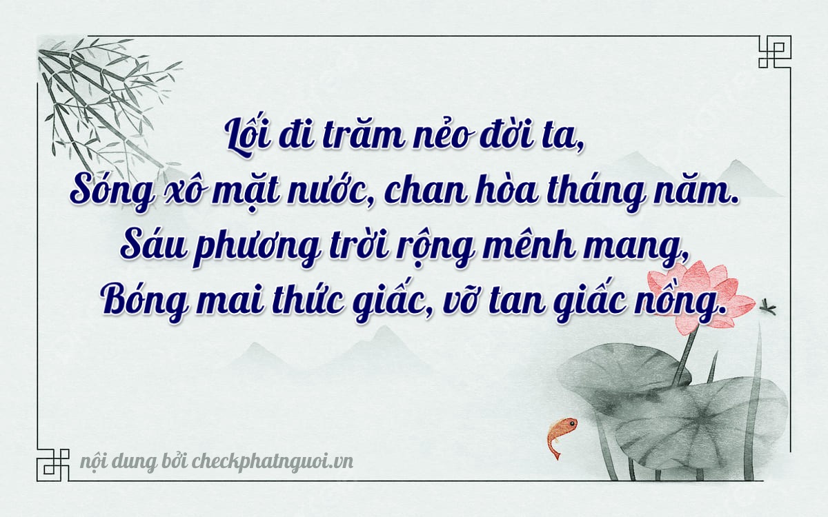 Bài thơ ý nghĩa cho <b>biển số 60Y-5306</b> tại website checkphatnguoi.vn
