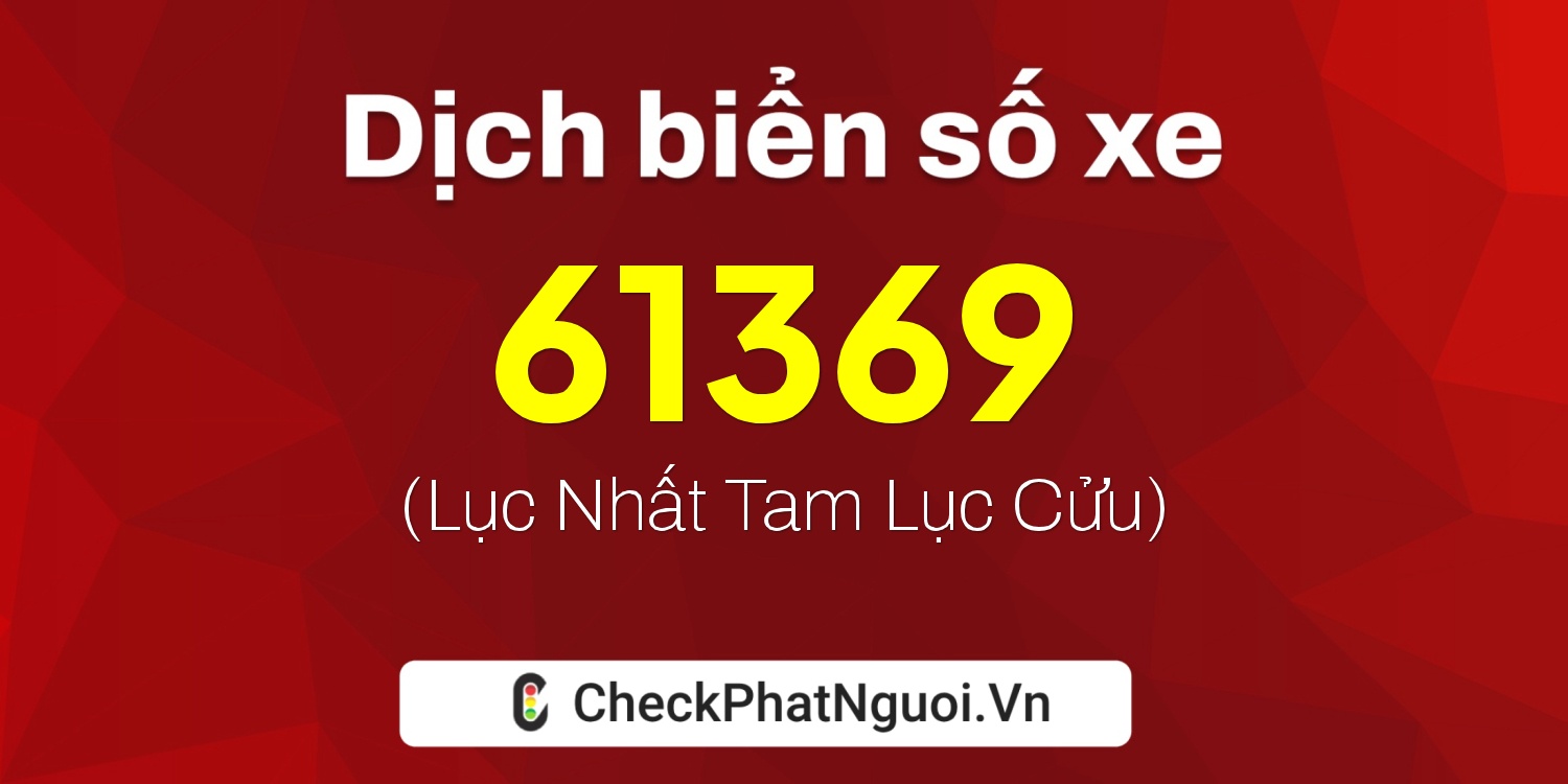 Dịch ý nghĩa <b>biển số xe 59G2-61369</b> tại website checkphatnguoi.vn