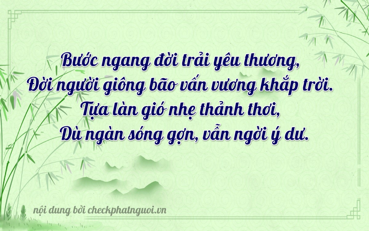 Bài thơ ý nghĩa cho <b>biển số 61A-42071</b> tại website checkphatnguoi.vn