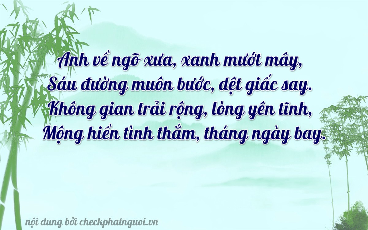 Bài thơ ý nghĩa cho <b>biển số 61A-60665</b> tại website checkphatnguoi.vn