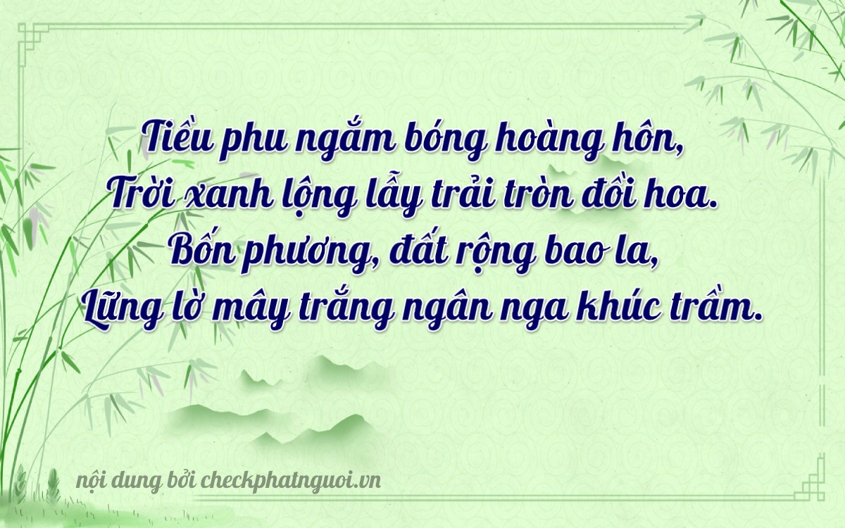 Bài thơ ý nghĩa cho <b>biển số 61A-64425</b> tại website checkphatnguoi.vn