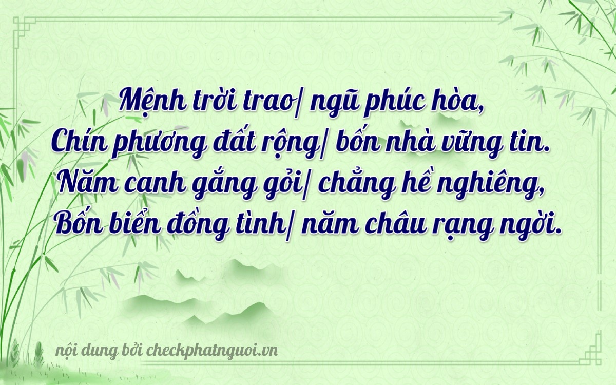 Bài thơ ý nghĩa cho <b>biển số 61A-94545</b> tại website checkphatnguoi.vn