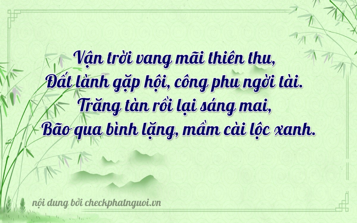 Bài thơ ý nghĩa cho <b>biển số 61AA-07921</b> tại website checkphatnguoi.vn