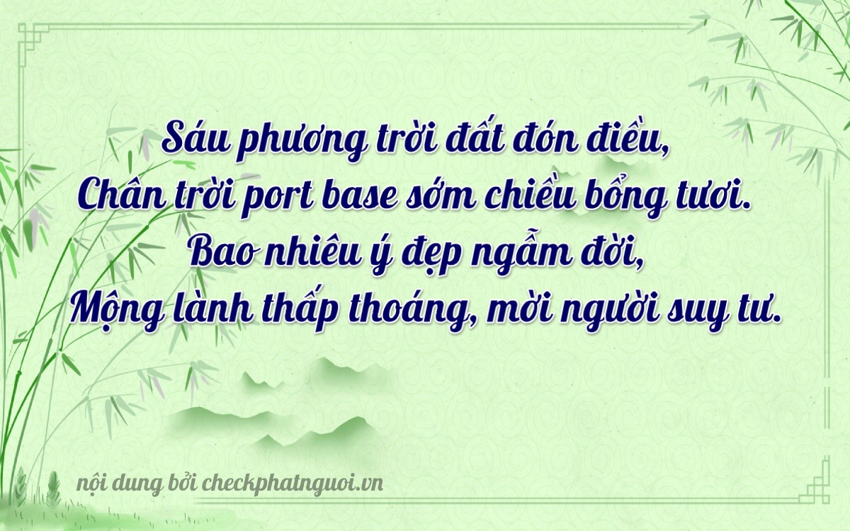 Bài thơ ý nghĩa cho <b>biển số 61C2-11843</b> tại website checkphatnguoi.vn