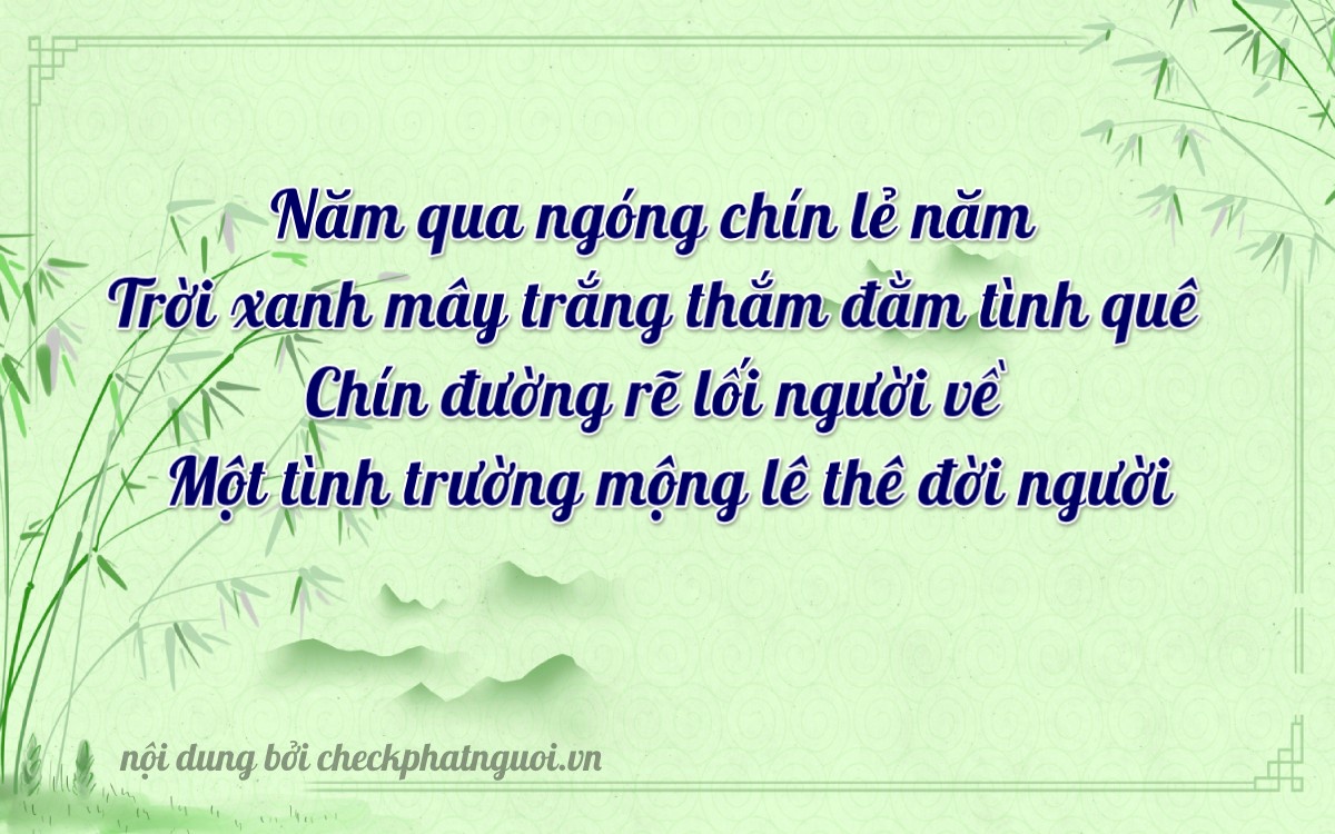 Bài thơ ý nghĩa cho <b>biển số 61C-53901</b> tại website checkphatnguoi.vn