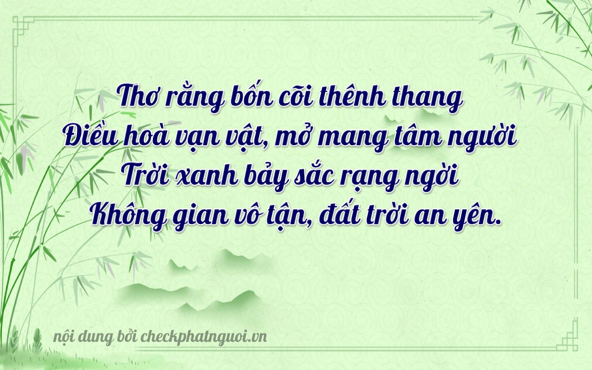 Bài thơ ý nghĩa cho <b>biển số 61CA-04070</b> tại website checkphatnguoi.vn