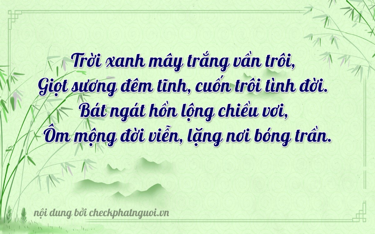 Bài thơ ý nghĩa cho <b>biển số 61CA-08488</b> tại website checkphatnguoi.vn