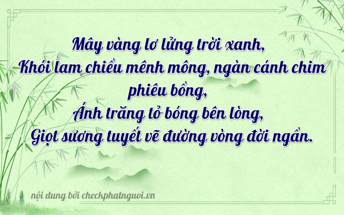 Bài thơ ý nghĩa cho <b>biển số 61F1-40752</b> tại website checkphatnguoi.vn