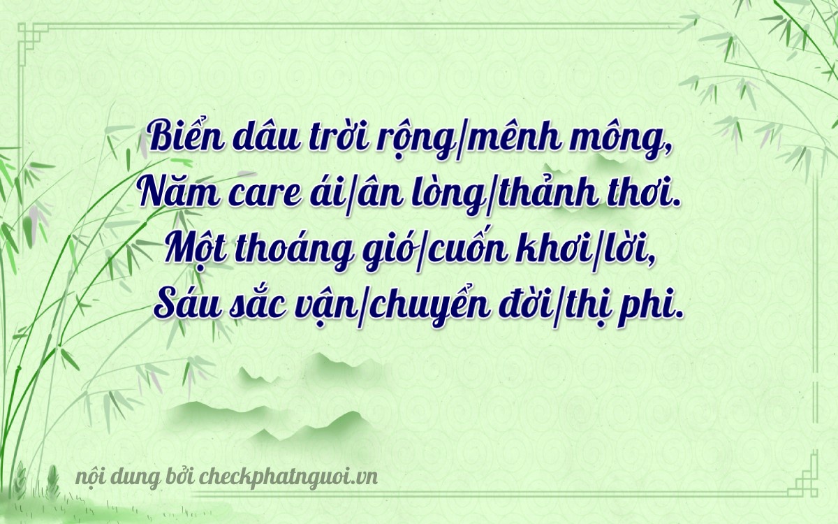 Bài thơ ý nghĩa cho <b>biển số 61G-53160</b> tại website checkphatnguoi.vn