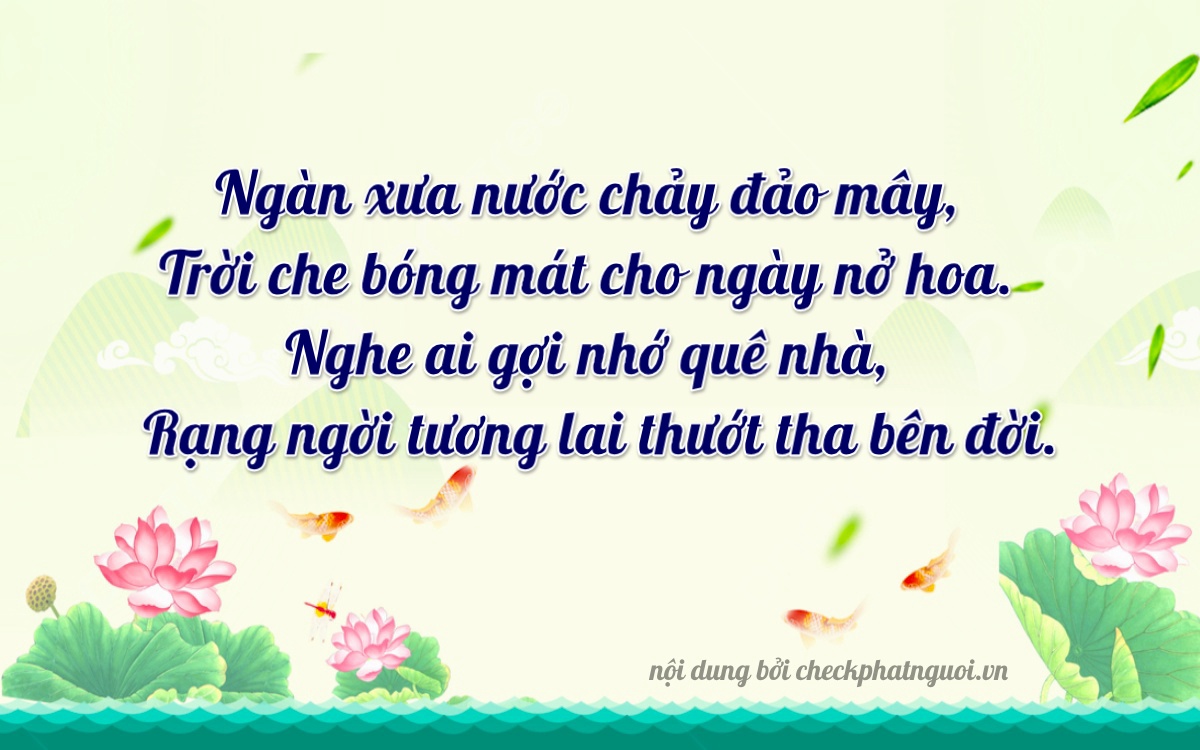 Bài thơ ý nghĩa cho <b>biển số 61H-14971</b> tại website checkphatnguoi.vn