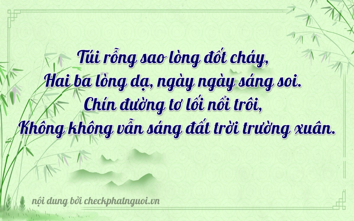 Bài thơ ý nghĩa cho <b>biển số 61H-21390</b> tại website checkphatnguoi.vn