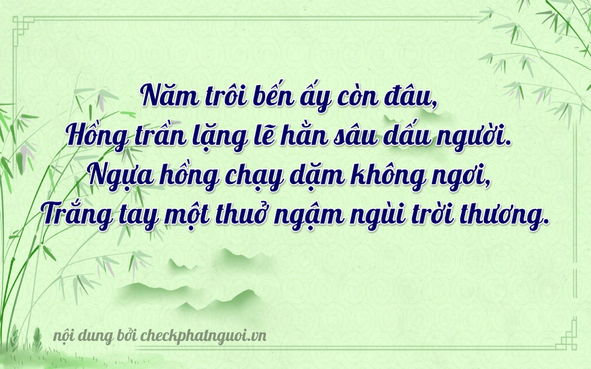 Bài thơ ý nghĩa cho <b>biển số 61K-05588</b> tại website checkphatnguoi.vn