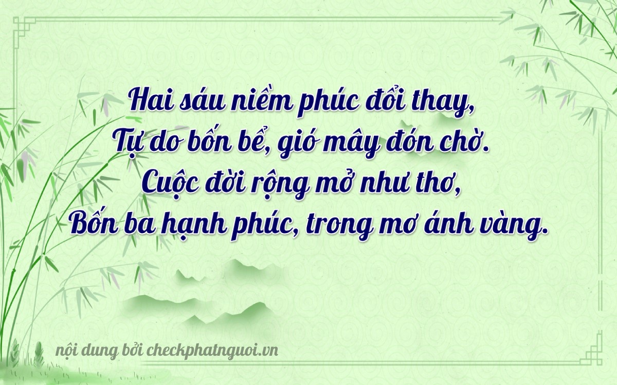 Bài thơ ý nghĩa cho <b>biển số 61K1-26443</b> tại website checkphatnguoi.vn